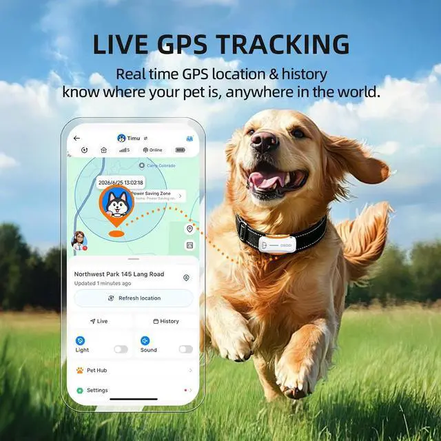 Alt view image 2 of 7 - GPS Dog Tracker, 12-Mo Sub, Real-Time Loc, E-Fence, Health Monitor