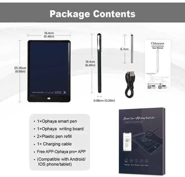 Alt view image 6 of 7 - Digital Smart Pen and Writing Board Set, Real-time Sync for Digitizing, Convert to Text,Storing, and Sharing Your Notes, Compatible with Smartphone (Android and iOS)
