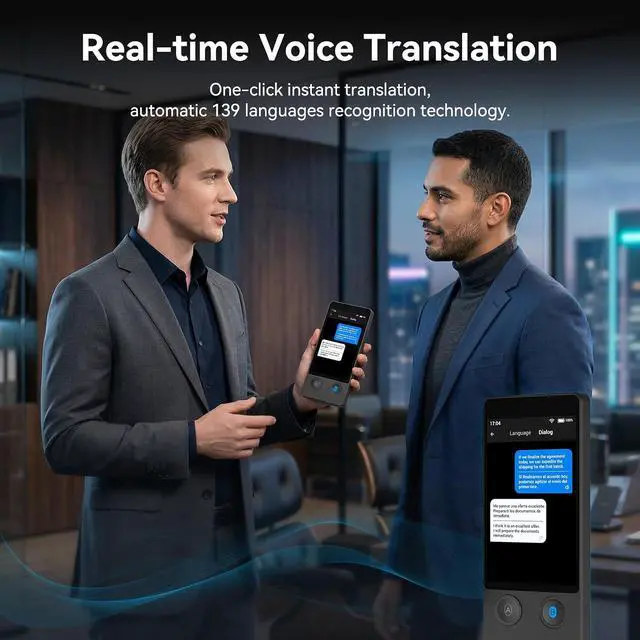 Alt view image 3 of 7 - W12 Language Translator Device, 2026 Upgraded AI Translator No WiFi Needed Support ChatGPT, 140+ Languages Instant Translator Support Offline/Recording/Photo Translation for Travel Business