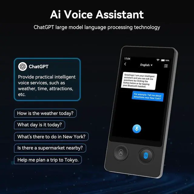Alt view image 6 of 7 - W12 Language Translator Device, 2026 Upgraded AI Translator No WiFi Needed Support ChatGPT, 140+ Languages Instant Translator Support Offline/Recording/Photo Translation for Travel Business