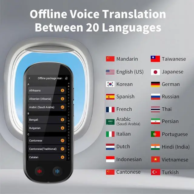 Alt view image 3 of 7 - Language Translator Device No WiFi Needed, 2026 Upgraded AI Translator, 150+ Languages Instant Two Way Vioce Translator, Online/Offline/Recording/Photo/Text Translation for Business Learning Travel
