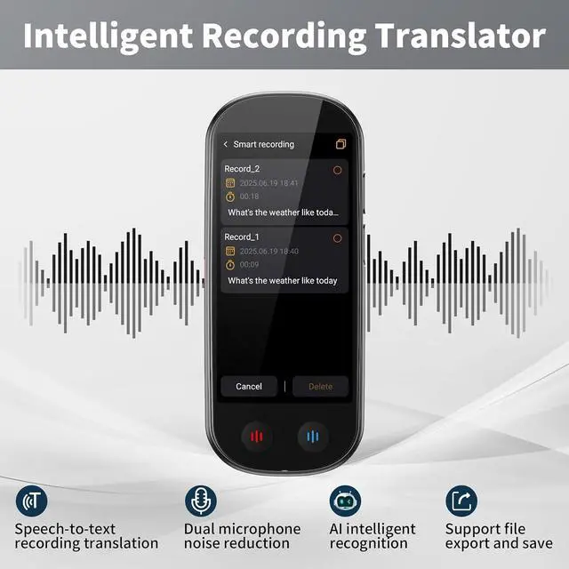 Alt view image 5 of 7 - Language Translator Device No WiFi Needed, 2026 Upgraded AI Translator, 150+ Languages Instant Two Way Vioce Translator, Online/Offline/Recording/Photo/Text Translation for Business Learning Travel