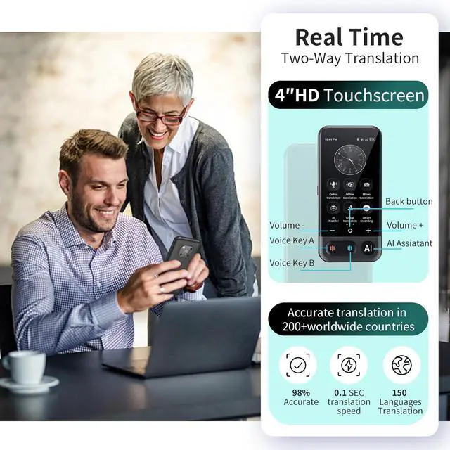 Alt view image 3 of 7 - Language Translator Device No WiFi Needed, 2026 Upgraded AI Translator Support ChatGPT,150+ Languages Instant translator Support Offline/Recording/Photo/Voice Translation Real Time for Travel Business