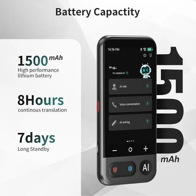 Alt view image 7 of 7 - Language Translator Device No WiFi Needed, 2026 Upgraded AI Translator Support ChatGPT,150+ Languages Instant translator Support Offline/Recording/Photo/Voice Translation Real Time for Travel Business