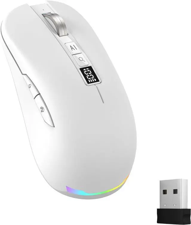 Main image of Ai Mouse with Voice Typing,Smart Voice Typing Mouse Multi Language Ai Voice Mouse Ergonomic Wireless BT Mouse 600mAH for Computer,PC,Laptop,2026 Upgraded (White)