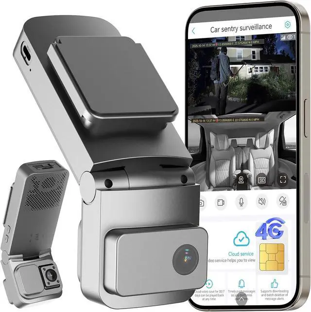 Main image of 4G LTE Dash Cam with Live Streaming, Car Vandalism Security Camera