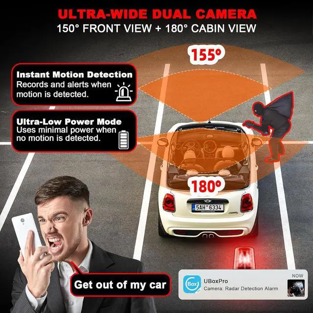 Alt view image 2 of 7 - 4G LTE Dash Cam with Live Streaming, Car Vandalism Security Camera