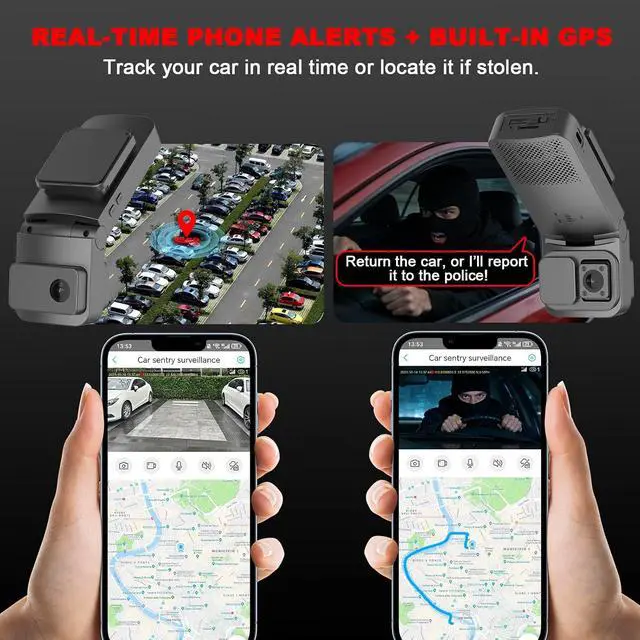 Alt view image 6 of 7 - 4G LTE Dash Cam with Live Streaming, Car Vandalism Security Camera