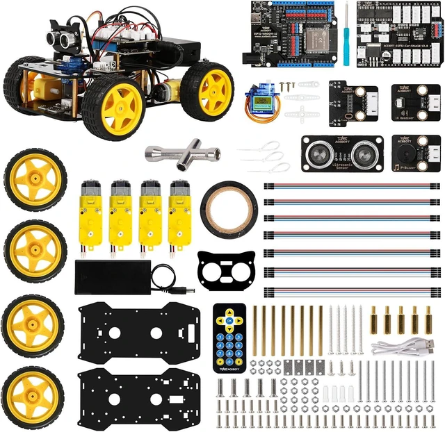Main image of Smart Robot Car Robotics Kit for Kids Ages 8-12 & 12-16 Arduino & Scratch Compatible, App Control, STEM Coding Toys & Gifts for Kids and Teens