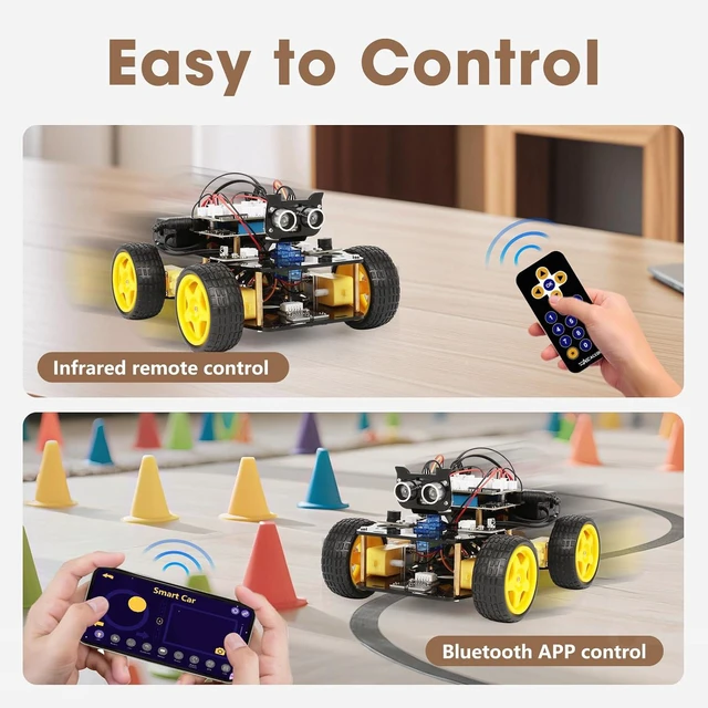Alt view image 5 of 7 - Smart Robot Car Robotics Kit for Kids Ages 8-12 & 12-16 Arduino & Scratch Compatible, App Control, STEM Coding Toys & Gifts for Kids and Teens