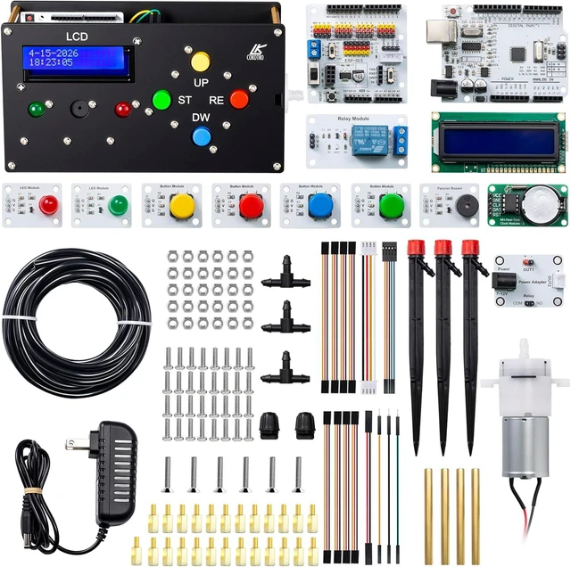 Alt view image 2 of 6 - Arduino UNO Educational Kit with Timed Plant Watering System Timer Alarm & Multiple Sensors, STEM Coding DIY Electronics Project Kit for Teens 15+ & Adults