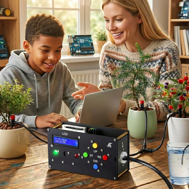 Alt view image 6 of 6 - Arduino UNO Educational Kit with Timed Plant Watering System Timer Alarm & Multiple Sensors, STEM Coding DIY Electronics Project Kit for Teens 15+ & Adults