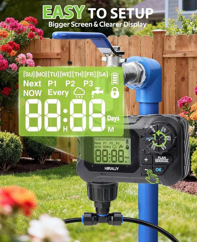 Alt view image 2 of 7 - 100FT Drip Irrigation Kit with Timer, Pressure Compensated