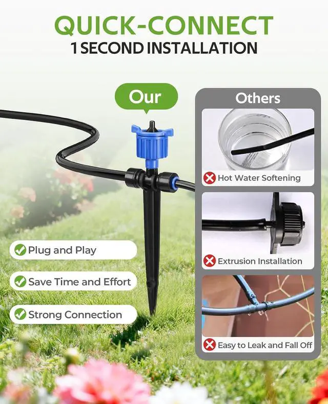 Alt view image 5 of 7 - 100FT Drip Irrigation Kit with Timer, Pressure Compensated