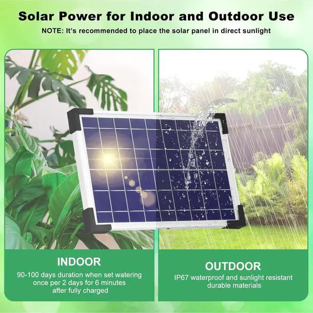 Alt view image 5 of 7 - 5W Solar Drip Irrigation System with Timer Auto Watering Kit for Garden Raised Beds Patio Lawn Greenhouse Up to 30 Plants