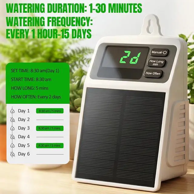Alt view image 6 of 7 - Solar Automatic Drip Irrigation System,Auto Self Watering Kit with Timer