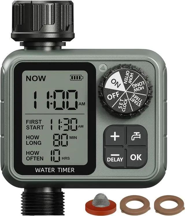 Main image of Water Timer for Garden Hose Sprinkler Timer with Rain Delay/Manual/Automatic Mode Hose Timers for Watering Drip Irrigation System for Lawn Yard Garden, Daily and Holiday Outings