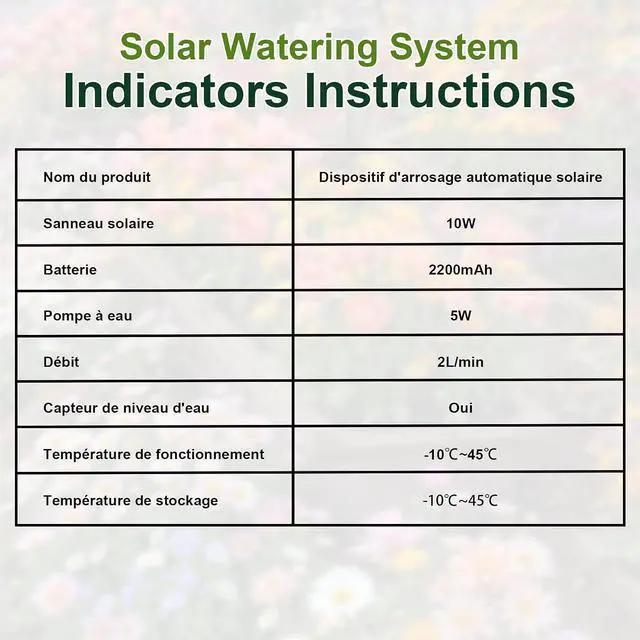 Alt view image 7 of 7 - Solar Drip Irrigation System, 10W Auto Watering Kit for 50 Plants