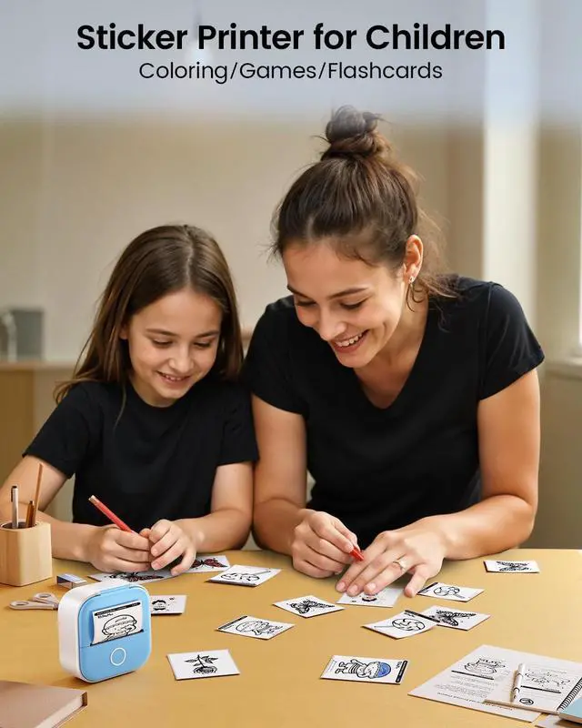Alt view image 4 of 7 - Mini Sticker Printer, Inkless Portable Bluetooth Thermal Label & Photo Printer with App, Pocket-Sized Wireless Printer for Journaling, Scrapbooking, Home Organization & Study Notes