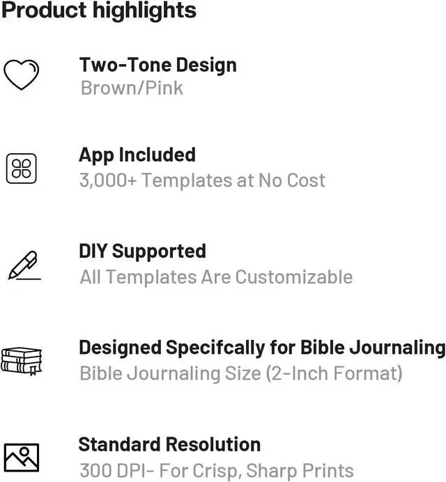 Alt view image 6 of 7 - Pink Bible Study Journaling Supplies, Mini Sticker Printer F21 Kit