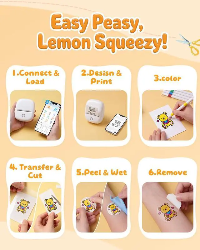 Alt view image 5 of 7 - Temporary Tattoo Maker for Kids, Inkless AI Printer, White
