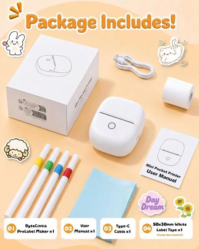 Alt view image 6 of 7 - Temporary Tattoo Maker for Kids, Inkless AI Printer, White