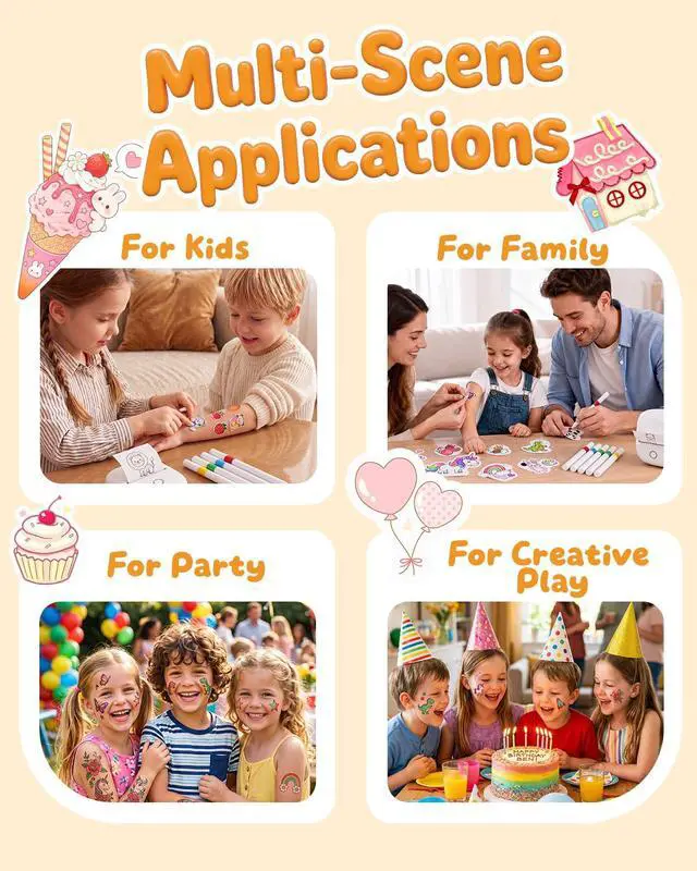 Alt view image 7 of 7 - Temporary Tattoo Maker for Kids, Inkless AI Printer, White