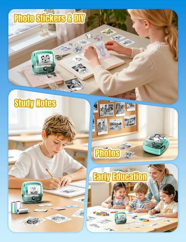 Alt view image 5 of 7 - 300DPI Sticker Printer - T02 Pro Mini Thermal Printer AI Sticker Maker