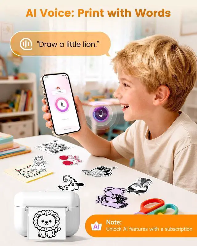 Alt view image 4 of 7 - Mini Sticker Printer, Q02E Inkless Portable Sticker Maker Machine