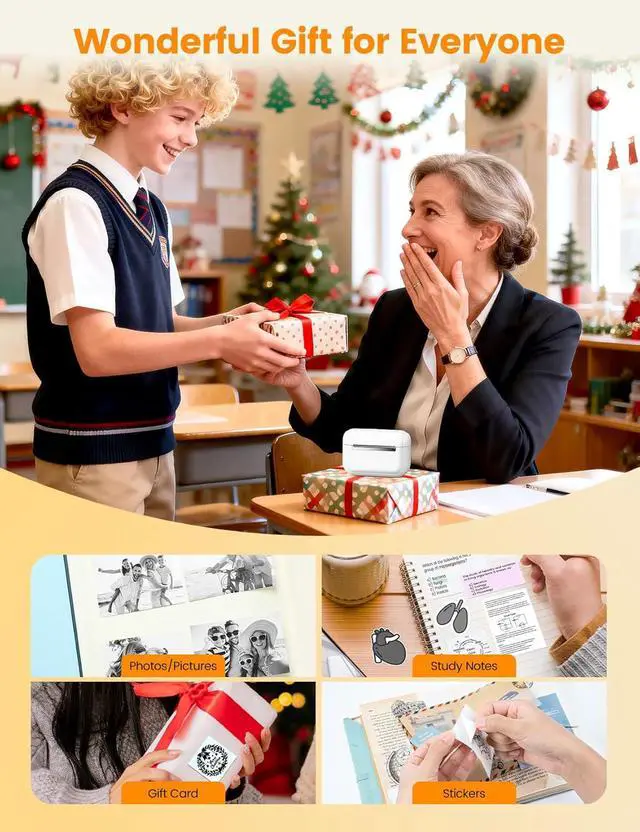Alt view image 3 of 7 - Mini Sticker Printer, Q02E Inkless Portable Sticker Maker Machine