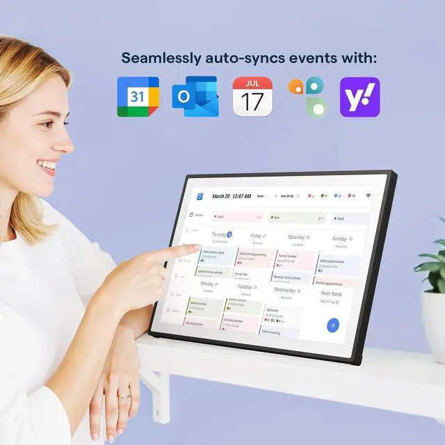 Alt view image 3 of 7 - Digital Calendar, 10.1inch Smart WiFi Electronic Calendar&Chore Chart, IPS Touch Screen HD Display for Family Schedules, Share Moments Instantly from Anywhere (Black)