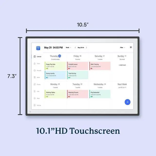 Alt view image 2 of 7 - Digital Calendar, 10.1inch Smart WiFi Electronic Calendar&Chore Chart, IPS Touch Screen HD Display for Family Schedules, Share Moments Instantly from Anywhere (Black)