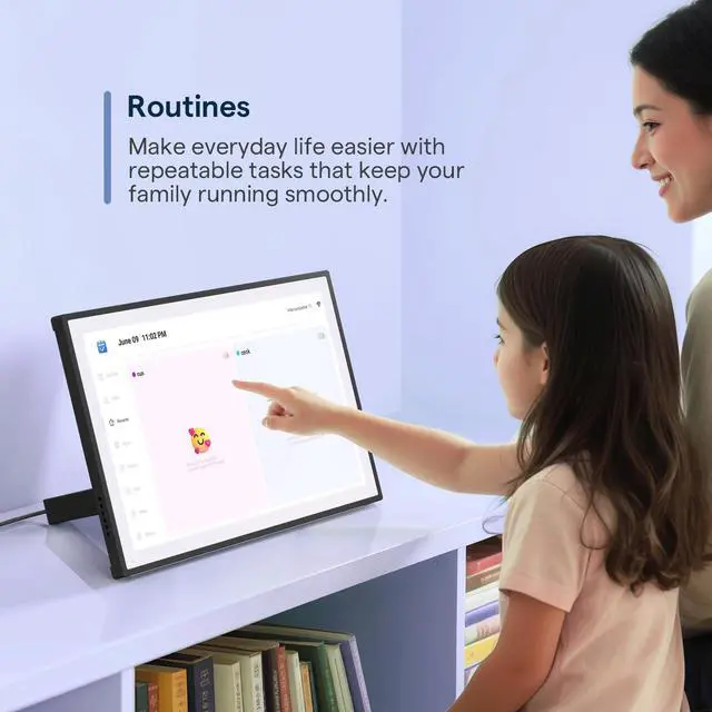 Alt view image 7 of 7 - Digital Calendar, 10.1inch Smart WiFi Electronic Calendar&Chore Chart, IPS Touch Screen HD Display for Family Schedules, Share Moments Instantly from Anywhere (Black)