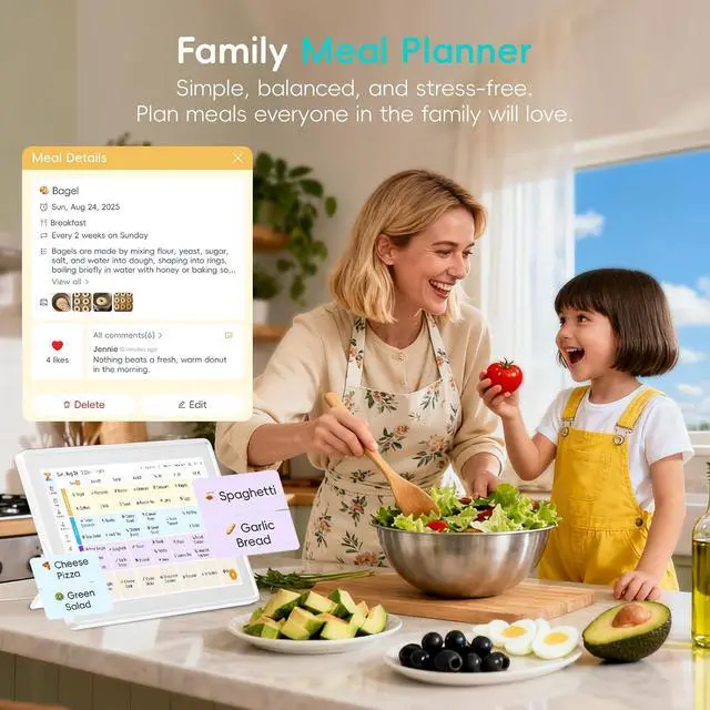 Alt view image 7 of 7 - 15.6" Digital Calendar, No Subscription Smart Family Planner