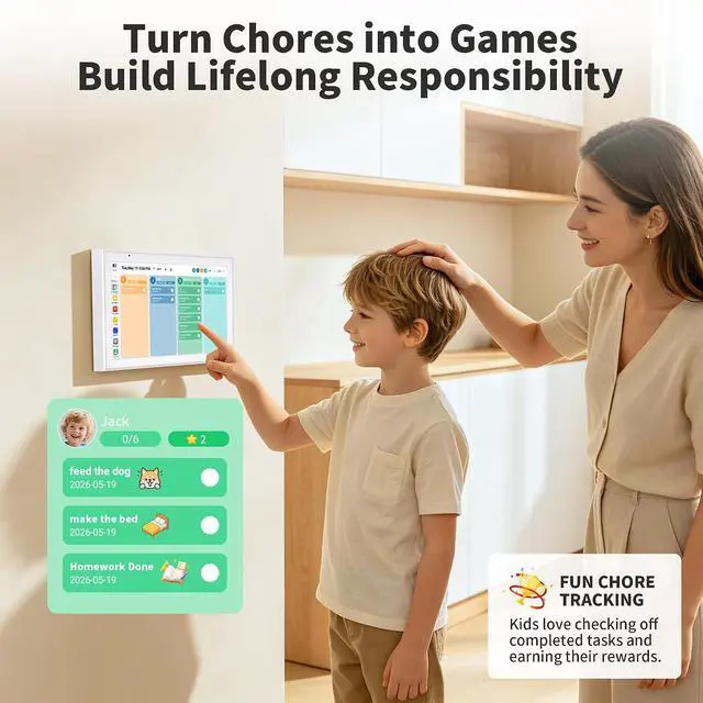 Alt view image 4 of 7 - Smart Digital Calendar 10.1 Inch, Electronic Family Calendar Planner with Touchscreen, Shared Chore Chart, Meal Planner, To Do List & Schedule Board, WiFi Digital Family Command Center, Photo Frame