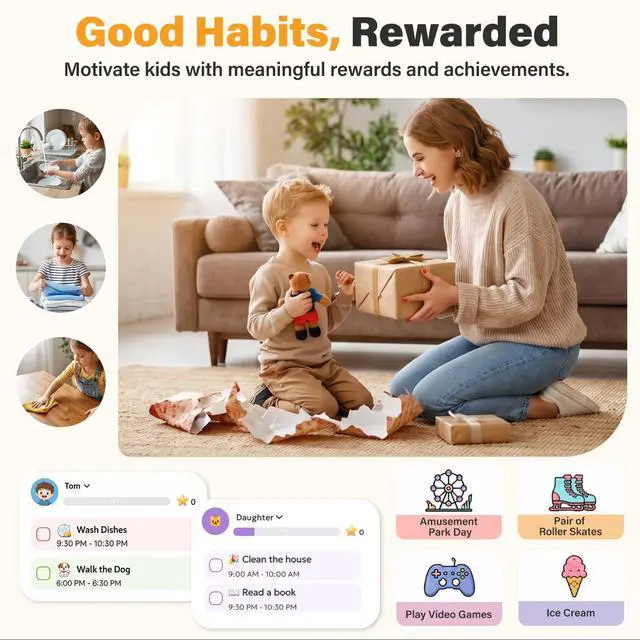 Alt view image 5 of 7 - 15.6'' Digital Calendar Pro Wall Touch Screen with Voice AI, No Subscription Fee, Family Calendar Electronic Wall Planner, Smart Calendar Sync, Chore Charts, Schedules & Built-in Digital Photo Frame
