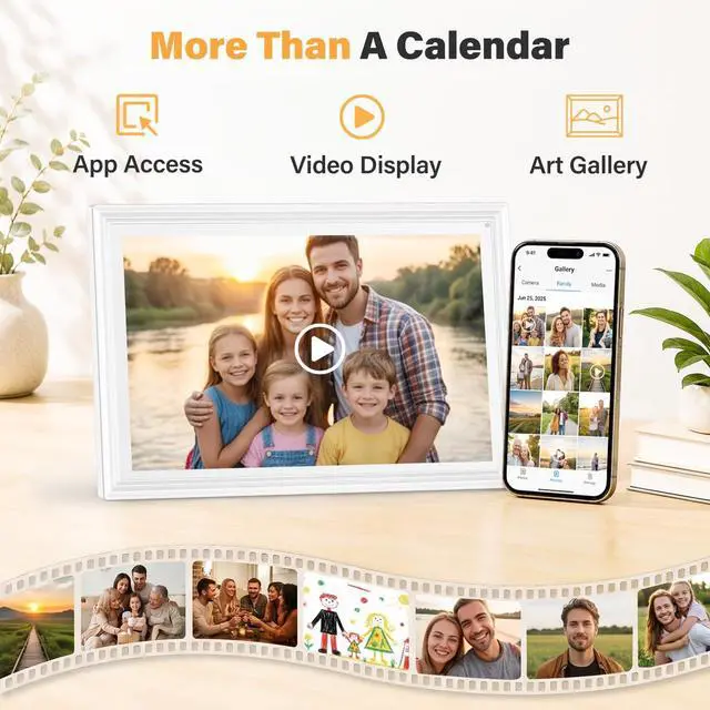 Alt view image 7 of 7 - 15.6'' Digital Calendar Pro Wall Touch Screen with Voice AI, No Subscription Fee, Family Calendar Electronic Wall Planner, Smart Calendar Sync, Chore Charts, Schedules & Built-in Digital Photo Frame