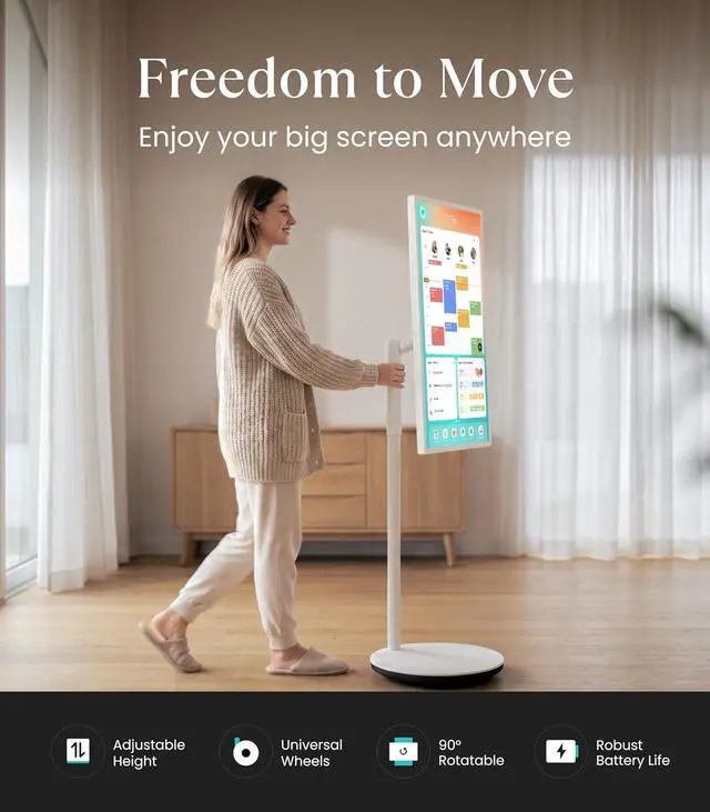 Alt view image 2 of 7 - Calendar Plus Go: 32" Mobile Smart Digital Calendar Family Dashboard