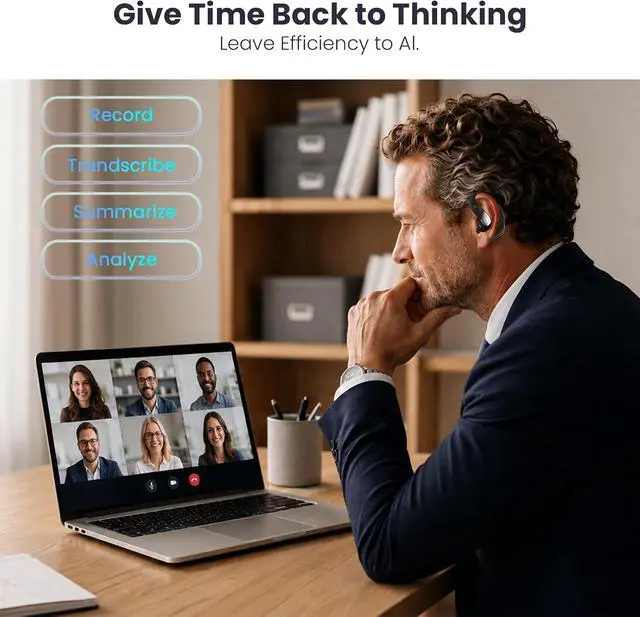 Alt view image 3 of 7 - Recolx Fit 2 AI Voice Recorder Note Taker & Translation Earbuds.