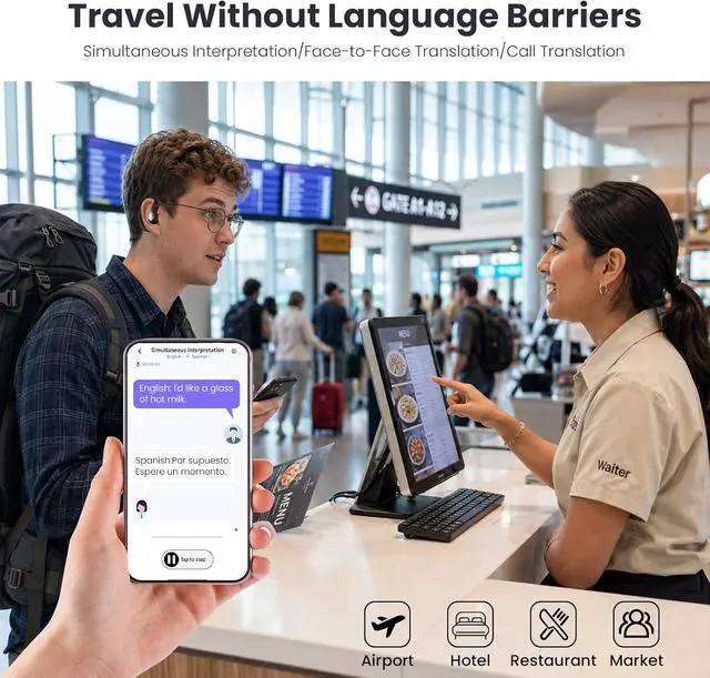 Alt view image 4 of 7 - Recolx Fit 2 AI Voice Recorder Note Taker & Translation Earbuds.
