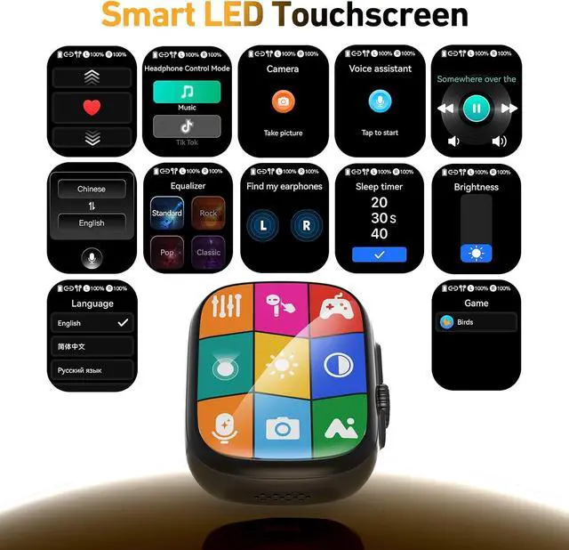 Alt view image 5 of 7 - NE72 AI Translation Earbuds Real Time,165 Languages Translator Ear Buds,Wireless Bluetooth 6.0 Headphones with LCD Touch Screen,Suitable for Travel, Business, Music and Communication