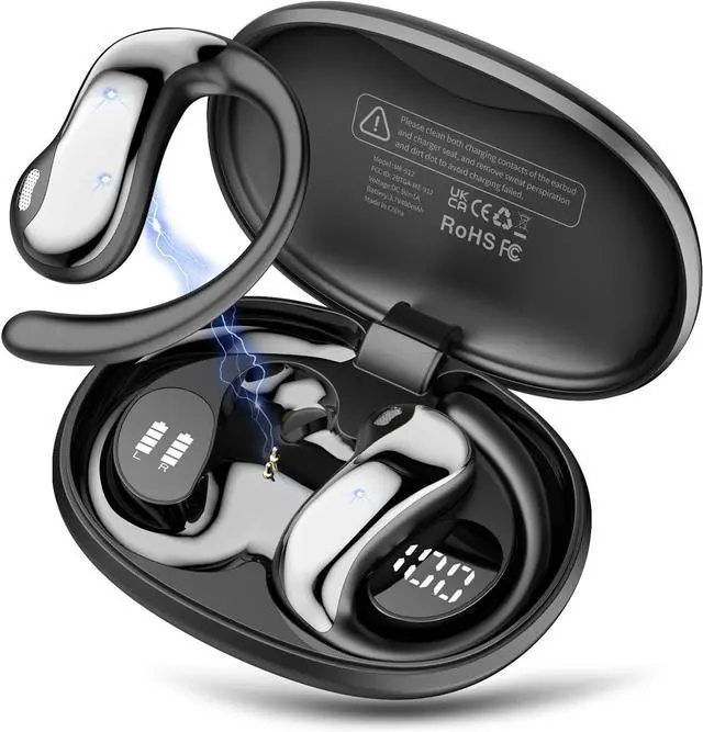 Main image of Open-Ear Headphones with AI Translation Earbuds Real Time, Supports 164 Languages, 50H Playtime, Powerful Sound, LED Display, 3-in-1 Translation Headphones, for Business/Gym/Learning