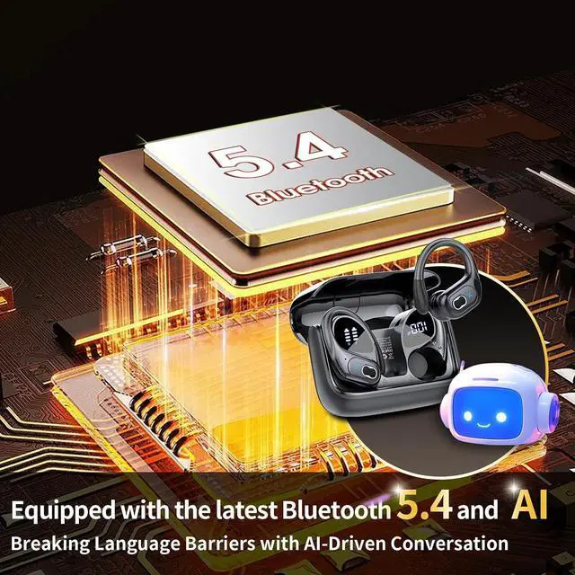 Alt view image 6 of 7 - AI Real Time Translation Earbuds, Bluetooth 5.4 Translator Earphones, Black