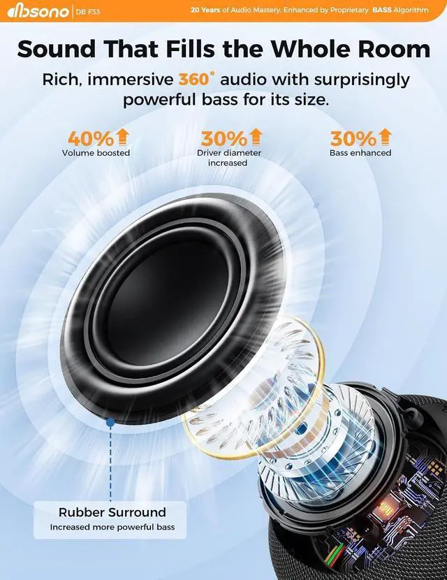Alt view image 5 of 7 - Bluetooth Shower Speaker IPX7 Waterproof: Removable Suction Cup, Black | 360° Surround Sound, Vacuum-Lock, RGB Light, Portable Wireless Speaker for Beach, Pool, Kayak, Gifts for Adults Teens