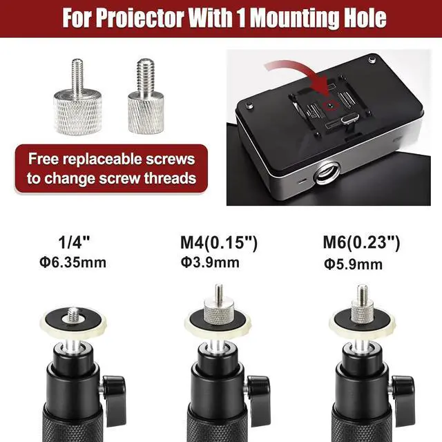Alt view image 3 of 7 - Projector Mount Length 16-31in / 40-80cm Long Projector Ceiling Mount 360° Rotatable Ceiling Projectors Mounts Adjustable Bracket Mount Black