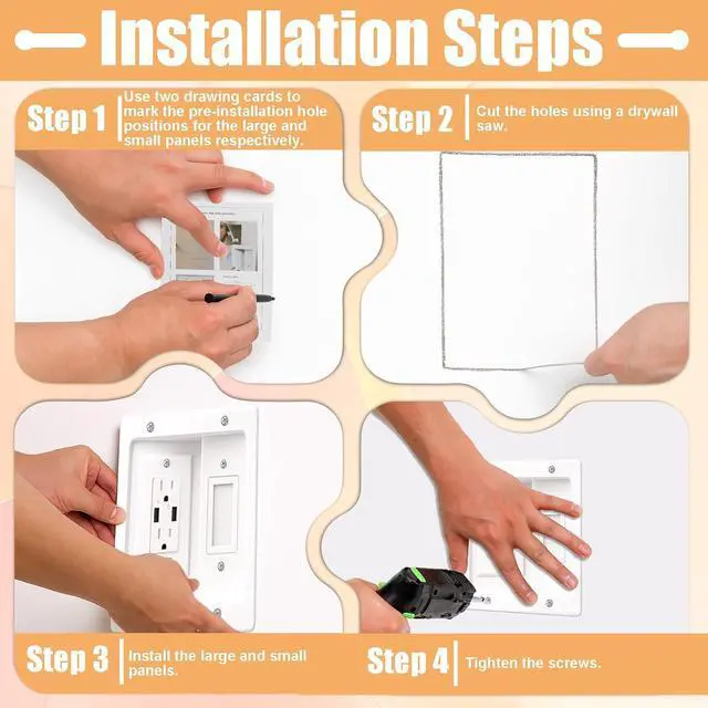 Alt view image 5 of 7 - TV Cord Hider for Wall Mounted TV, in-Wall Cable Management System with Recessed Power Outlet, Power & Low Voltage Cable Concealer Kit for Clean and Organized Home Theater Setup(AC+ USB)