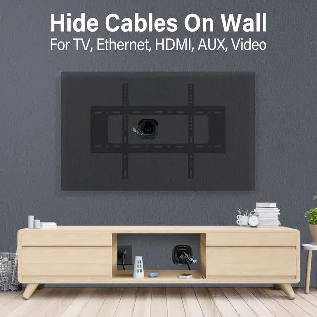 Alt view image 2 of 7 - in-Wall Cable Management Kit for Wall Mounted TV - White Power & Low Voltage Cord Hider with Hole Saw, Extension Cord & Splitter - Hide TV Wires Behind Walls for Clean Home Theater & Gaming Setup