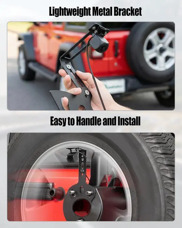 Alt view image 4 of 7 - Spare Tire Backup Camera, Adjustable Rear View and Waterproof | Fit for Jeep Wrangler JK JKU Rubicon Commander Patriot Liberty 2007-2018, Flexible Mount