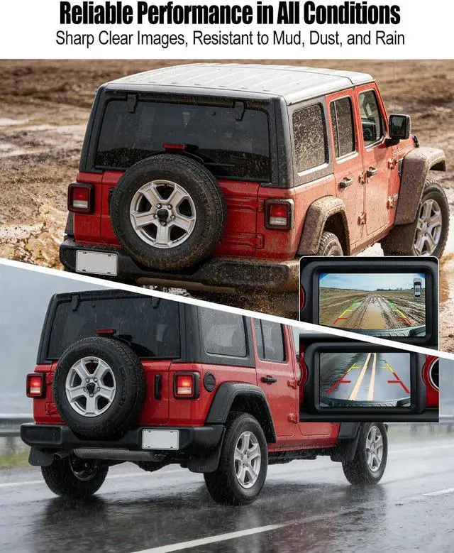 Alt view image 7 of 7 - Spare Tire Backup Camera, Adjustable Rear View and Waterproof | Fit for Jeep Wrangler JK JKU Rubicon Commander Patriot Liberty 2007-2018, Flexible Mount