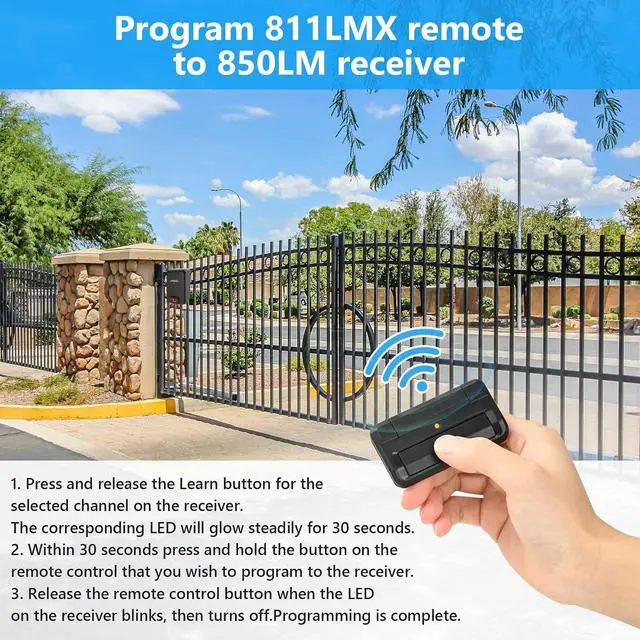 Alt view image 6 of 7 - for Liftmaster 811LMX Gate Remote, Compatible with Liftmaster Gate Opener and 850LM 860LM Receiver, Replacement for Liftmaster 811LM Gate Opener Remote, Security+ 2.0, 12 Dip Switch, 4 Pack